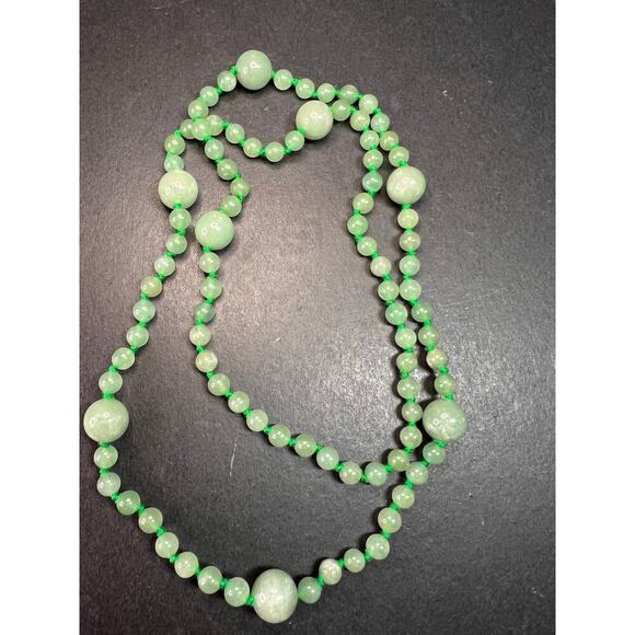 NEW green aventurine endless 30 inch necklace - Picture 7 of 13